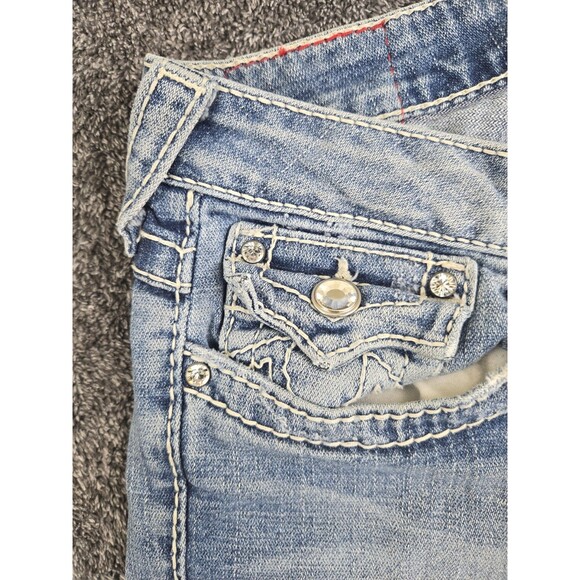 True Religion Disco Joey Big T Women's Denim Blue Flared Jeans 31 - Picture 6 of 11